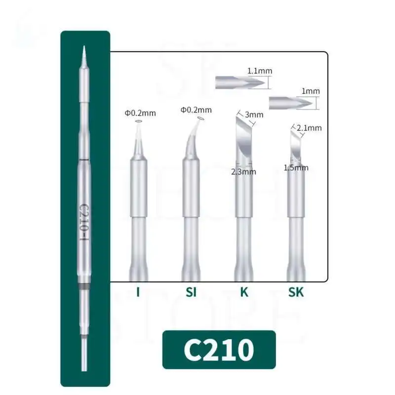 C210 I/K/Si/SK سبيكة لحام نصائح 210 التدفئة الأساسية كفاءة التوصيل الحراري YIHUA لإصلاح محطة اللحام