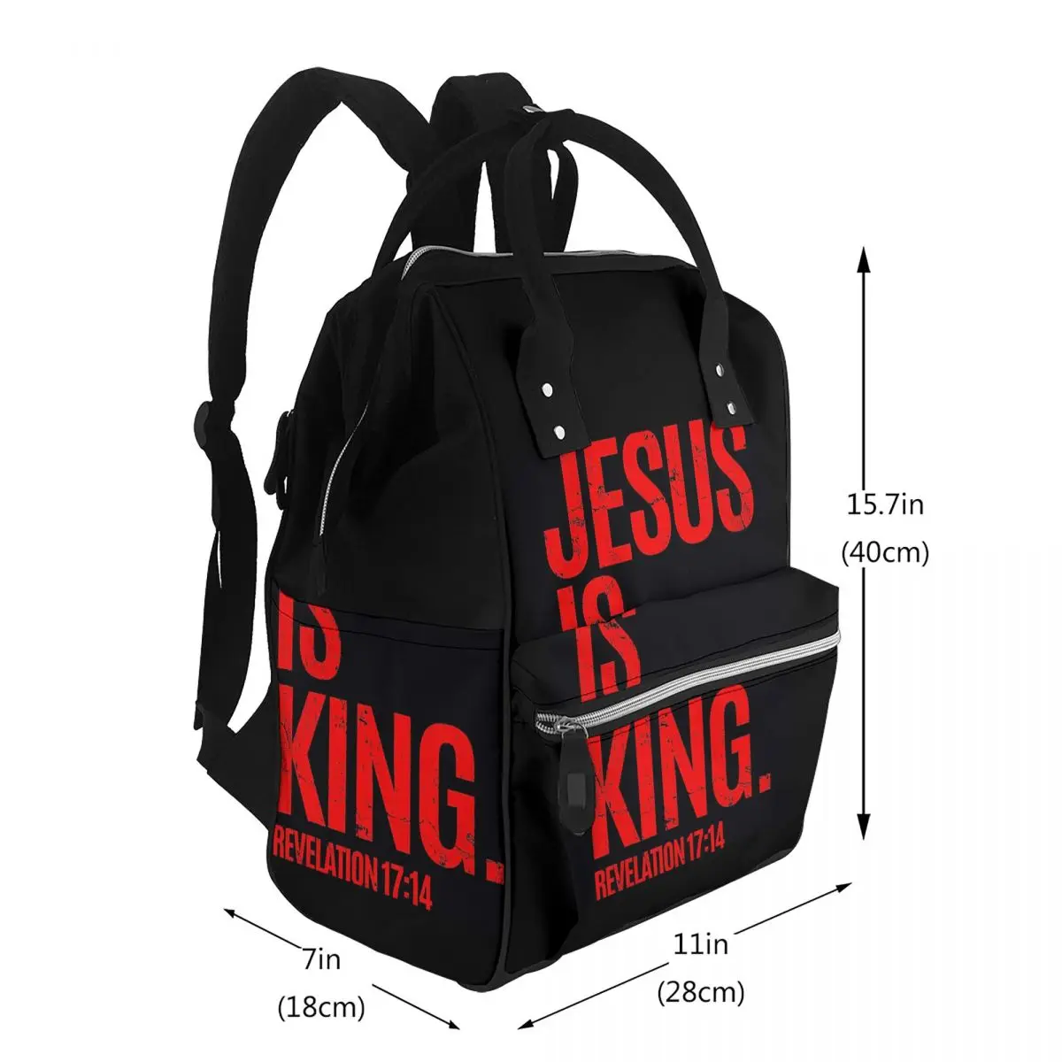 Jesus Is King Christian Bible Verse Student Backpack School Bag Hiking Travel Daypack for Men Women Bookbag Shoulder Bags