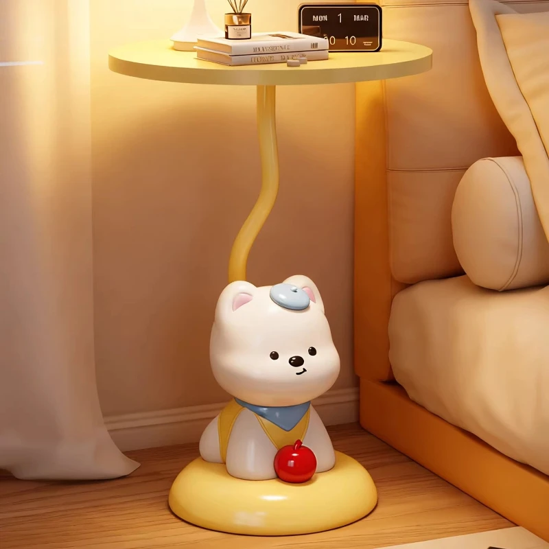 

Cartoon puppy bedside table bedroom bedside lamp shelf living room sofa floor ornament cream wind ornament