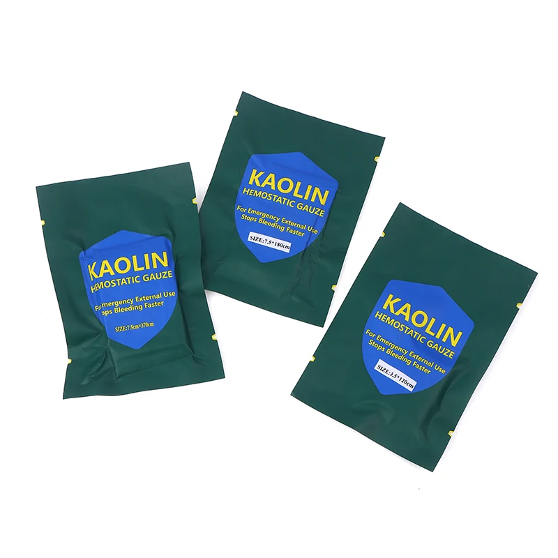 1Bag Hemostatic Kaolin Gauze Combat Emergency Trauma Z-Fold Soluble For Ifak