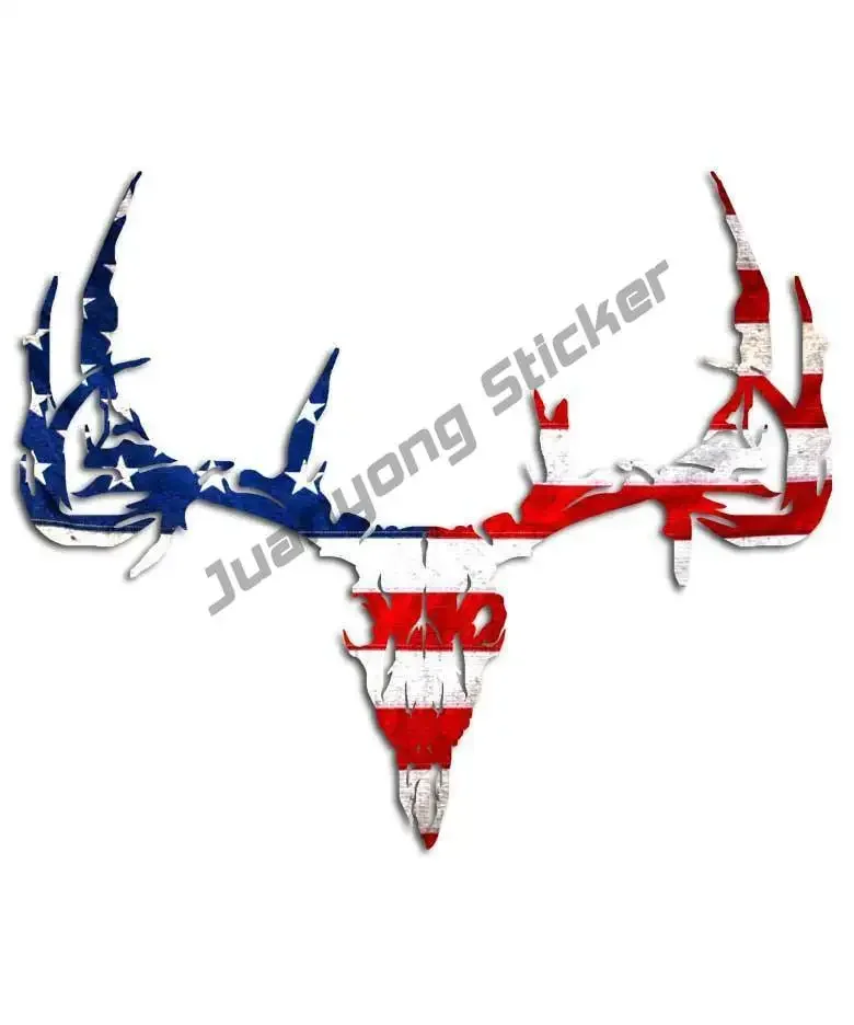 

Deer Hunting American Flag Decal Sticker Archery Window Truck USA Car Sticker Car Decoration Cartoon Decal Glue Sticker KK10cm