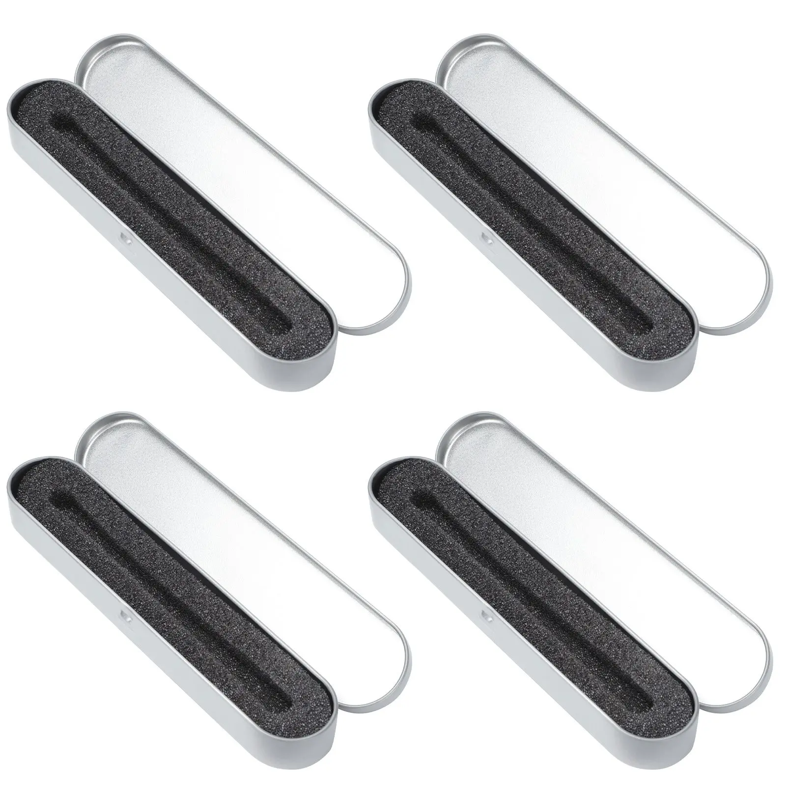

4pcs Metal Durable High-quality Square Gift Metal Pen And Tin Box Storage Waterproof Organization Tin Sponge Iron Pen Box Boxes