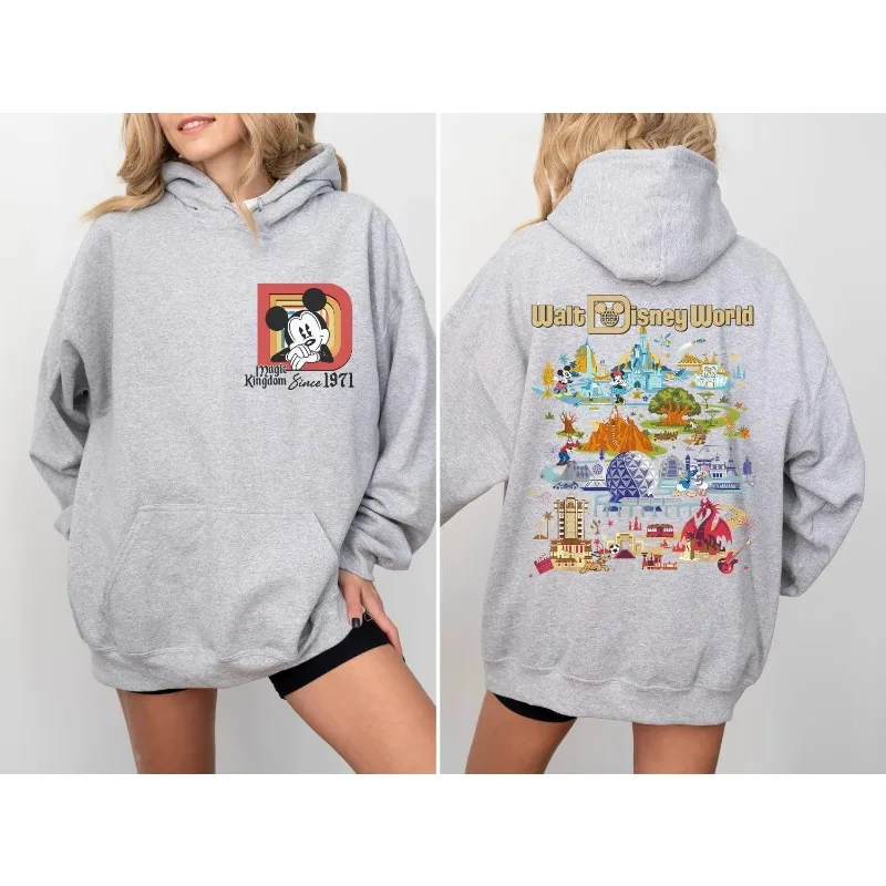 Bluza Disney Magic Kingdom 1971 damska, nowa kolekcja jesień-zima, męska i damska, moda codzienna, odzież uliczna