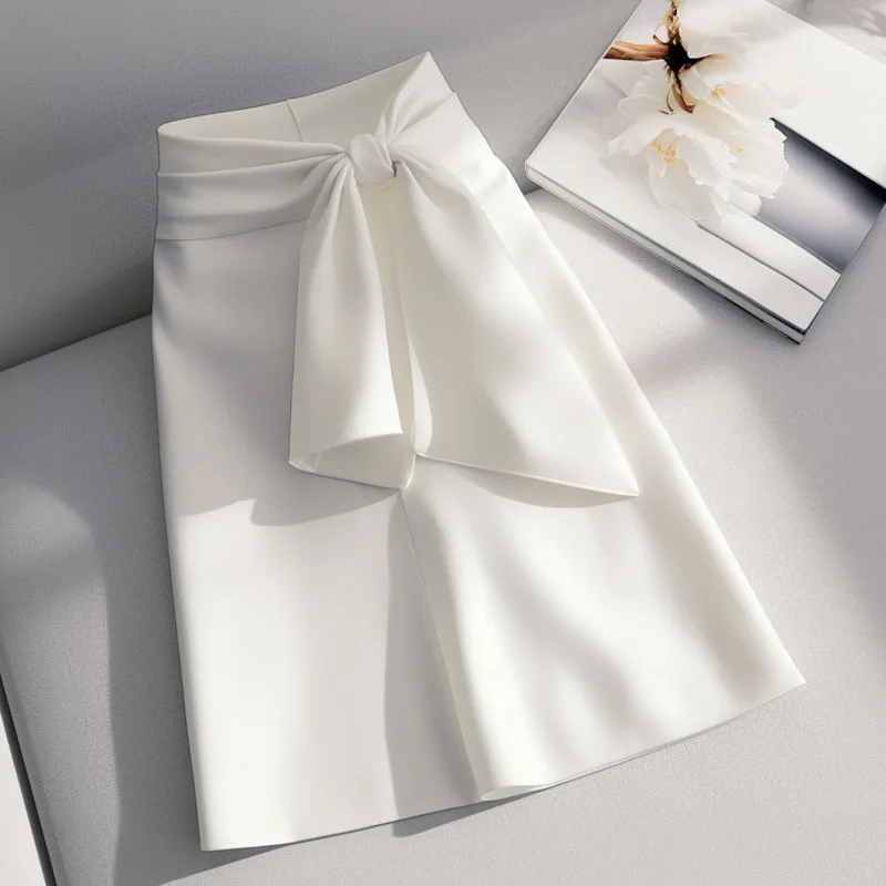 

straight short unique design white a-word summer clothes white long skirt korean fashion clothing