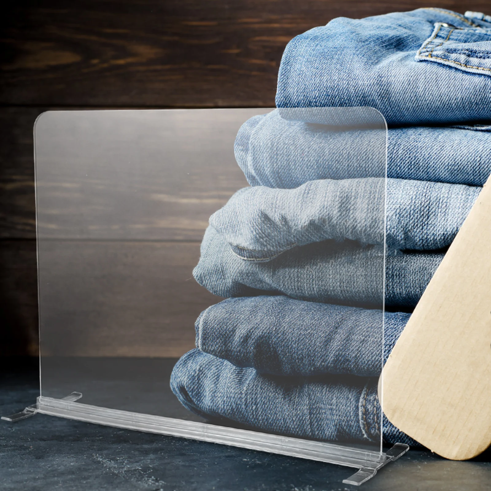 

2Pcs Multi-Function Closet Dividers Transparent Acrylic Adjustable Shelf Separators for Wardrobe Cabinet Storage Organizer