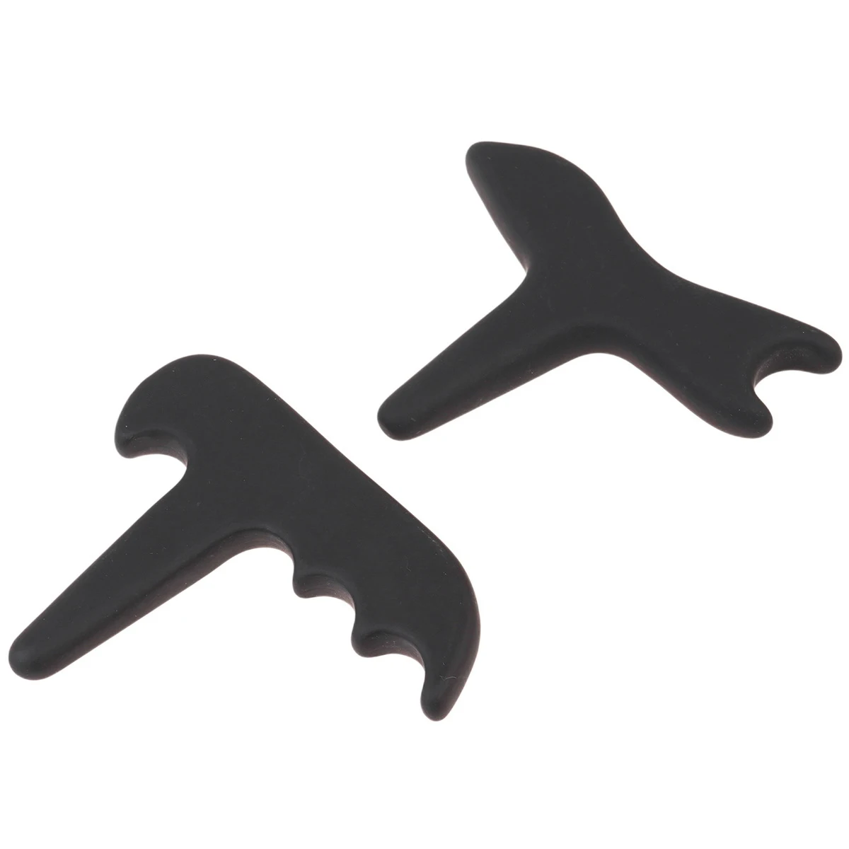 

Swallow Tail Tiger Mouth Obsidian Gua Sha Plate Scraping Tool Massage Stick Smooth Skin Treatment 2Pcs