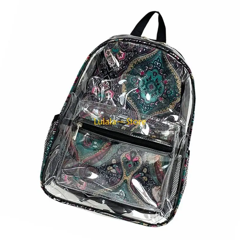 

Y4QA Practical Clear Laptop Backpack Casual Daypack PVC Large School Bag for Student