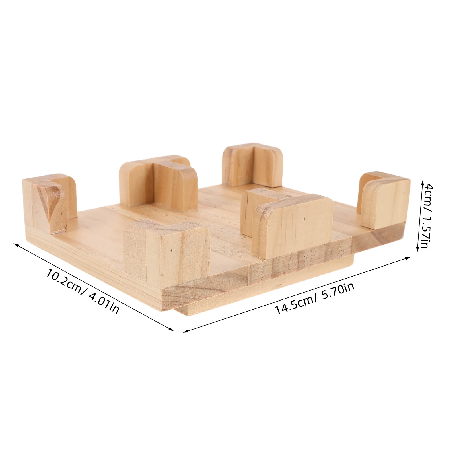 Rotating Wood Playing Card Holder 360 Degrees Poker Canasta Board Game Storage Tray Stable Card Organizer Canasta Game Accessory view 3