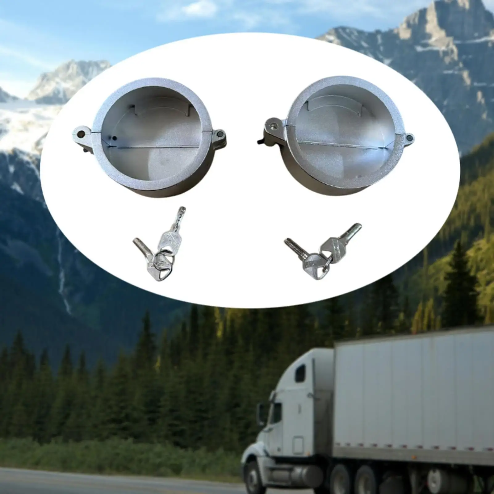

Semi Truck Locking Fuel Cap Cover Repair Parts Professional Premium Anti Theft with 4 Keys Fuel Tank Cap Cover for Sterling