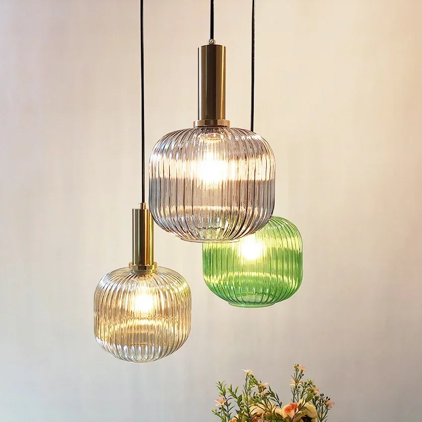 

WERNordic restaurant pendant lights gray/green/Cognac glass modern hanging lamp bedroom living room kitchen suspension luminaire