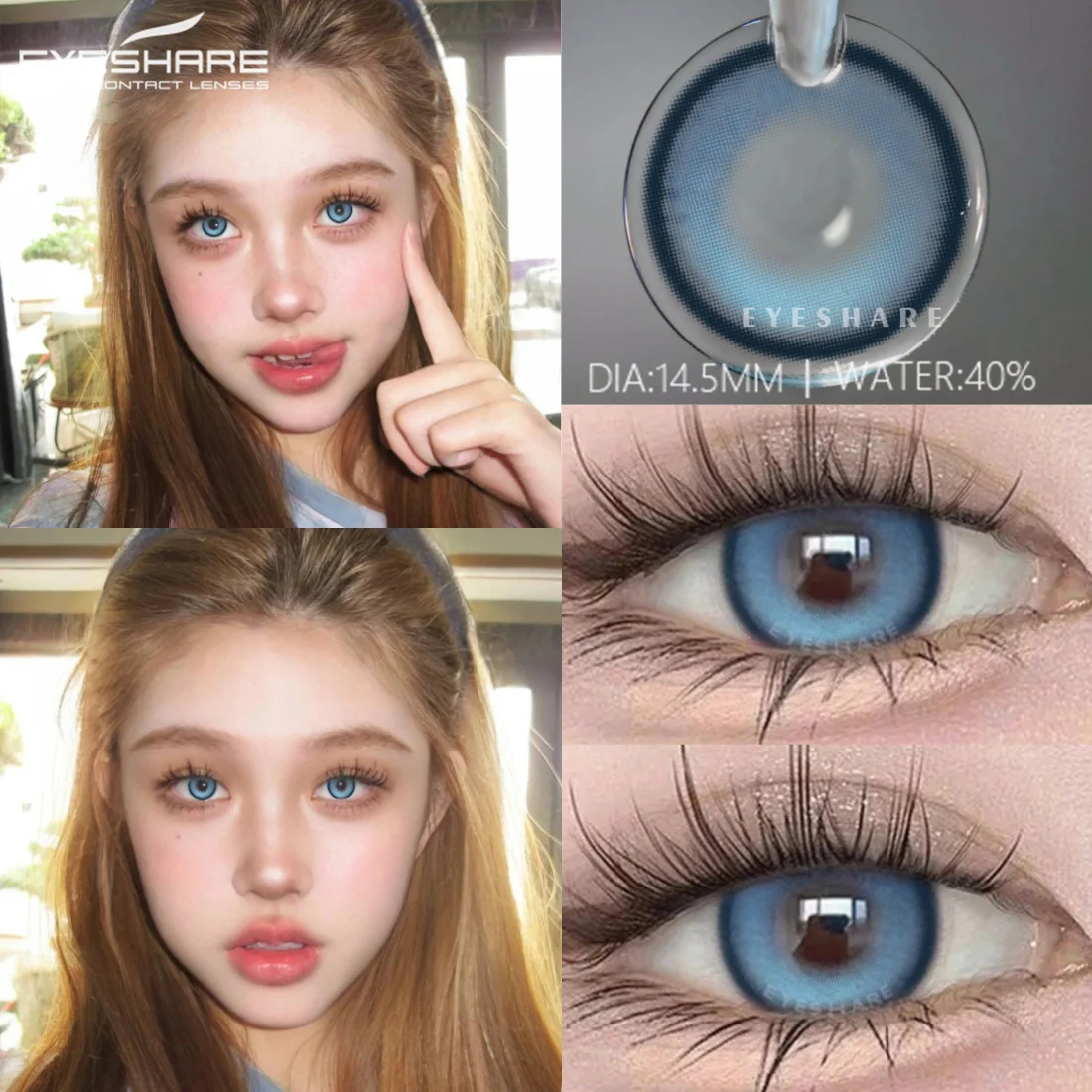 EYESHARE Blue Eyes Contacts Lense 1pair New Natural Colored Contact Lenses for Eyes Gray Contact Lens Yearly Fashion Eye Lenses