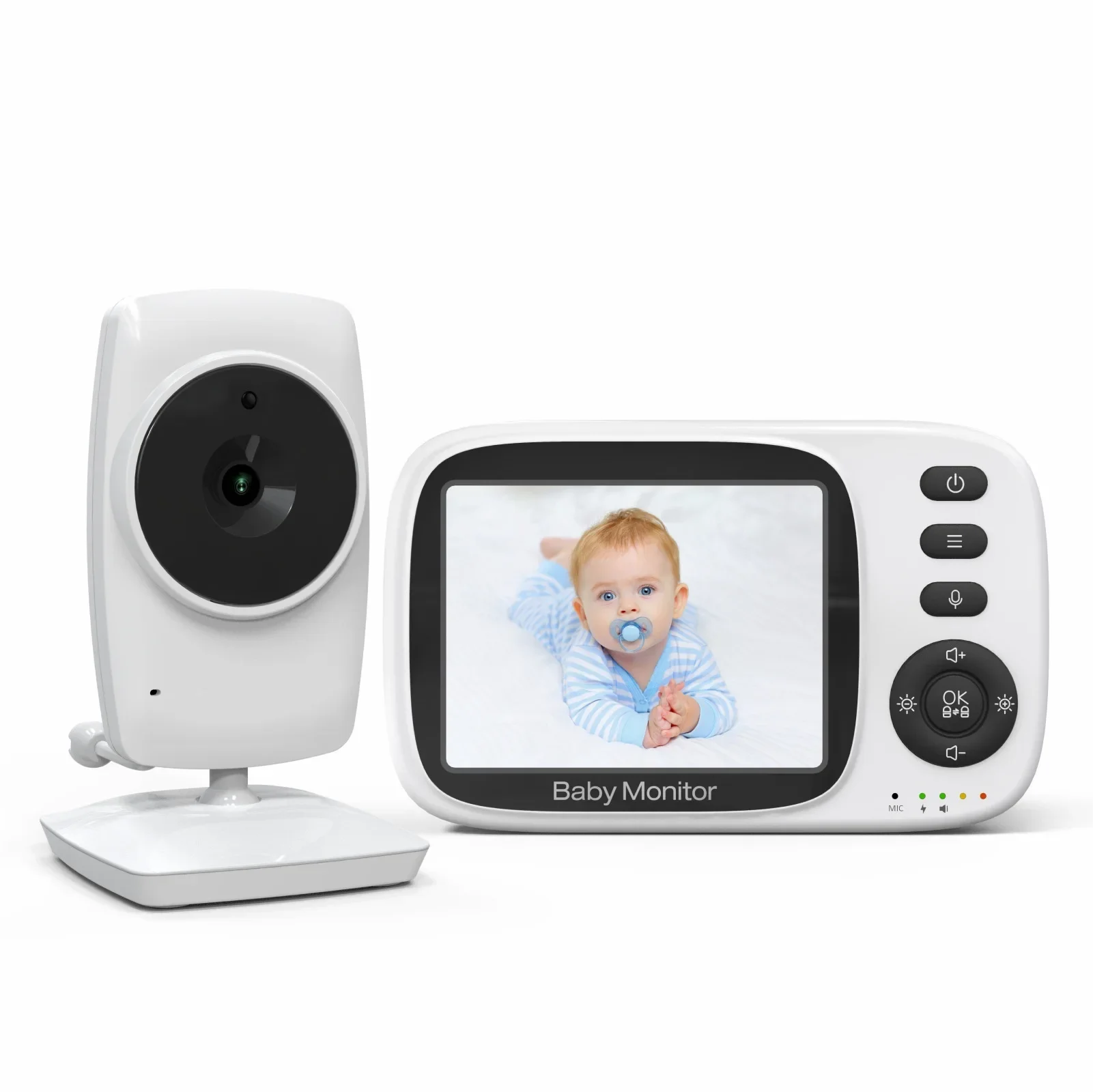 3.2 inch LCD screen Baby Monitor Baby Nanny Security Camera 2 Zoom 2 Way Audio Talk Night Vision Lullaby 2100mAh Battery