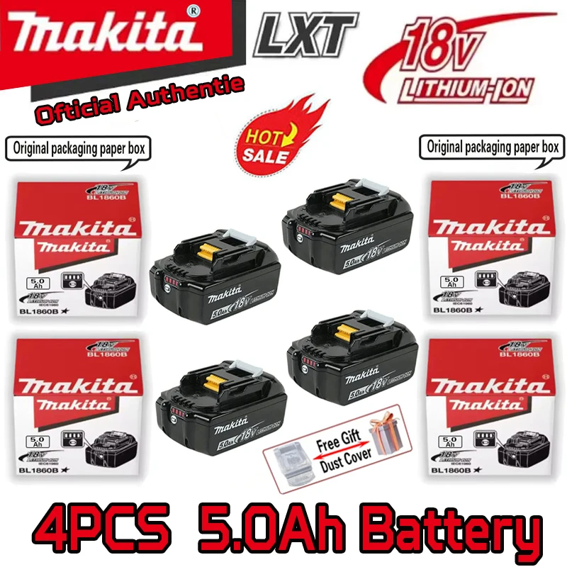 

NEW Makita 18V 5AH 5000mAh Battery Rechargeable Li-ion Lithium-ion Batteries Charger for BL1860B BL1850 BL1830 BL1815 LXT400