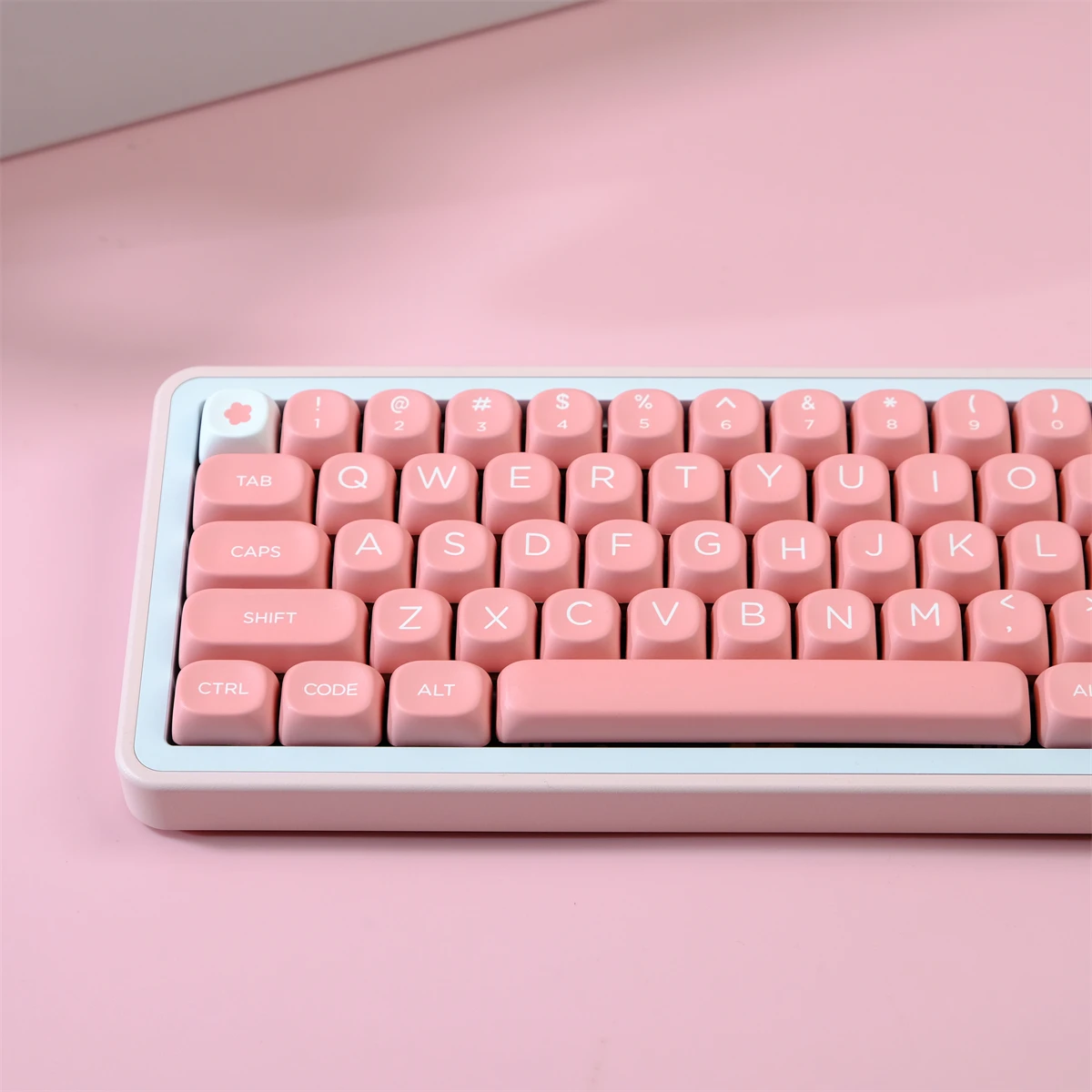 KBCaps Peach Blossom Pink Keycaps 126 Keys PBT Dye Sublimation MOA Profile For MX Switches Mechanical Keyboard MOA Key Caps