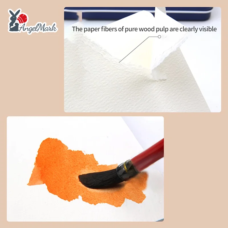 كتاب AngelMark المربع بالألوان المائية الحبوب الخشنة المتوسطة 300 جرام 30 صفحة ورق لب الخشب الأصلي للطلاب الفنان رسم لوازم فنية