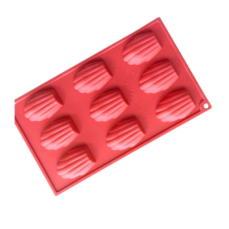 9-even Shell Silicone Cake Mold Dessert Scallop One Mould High Temperature Resistant Easy to Clean 205