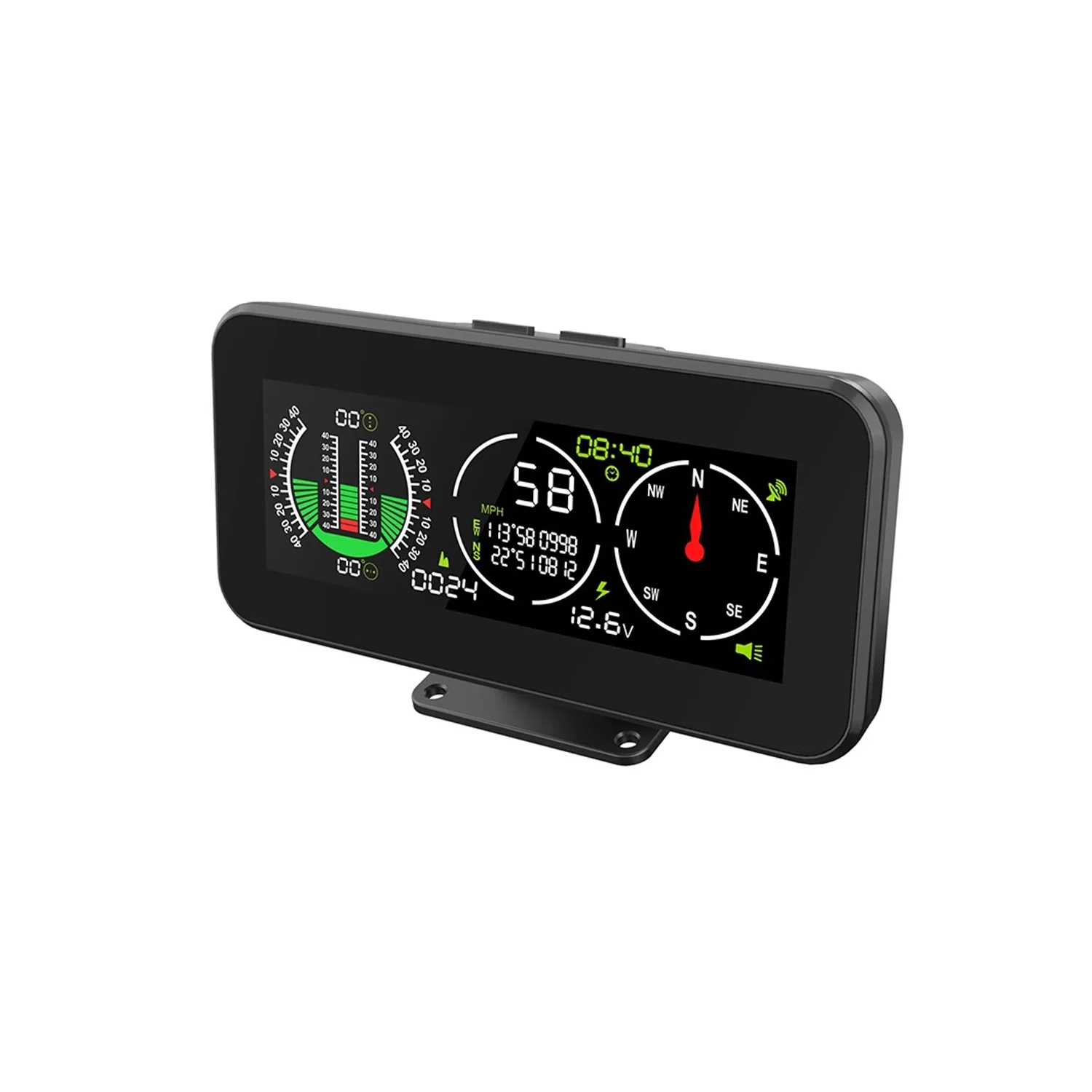 M60 Car Compass Inclinometer Speedometer GPS Speed Slope Digital Tilt Meter Auto Off Road Accessories
