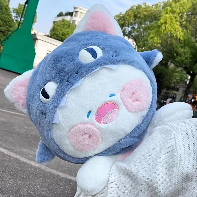 New 28/50cm Creative Kawaii Shark Cat Blow Bubble Stuffed Animal Doll Dudu Kitten Soft Kids Toy Baby Accompanying Pillow Gifts