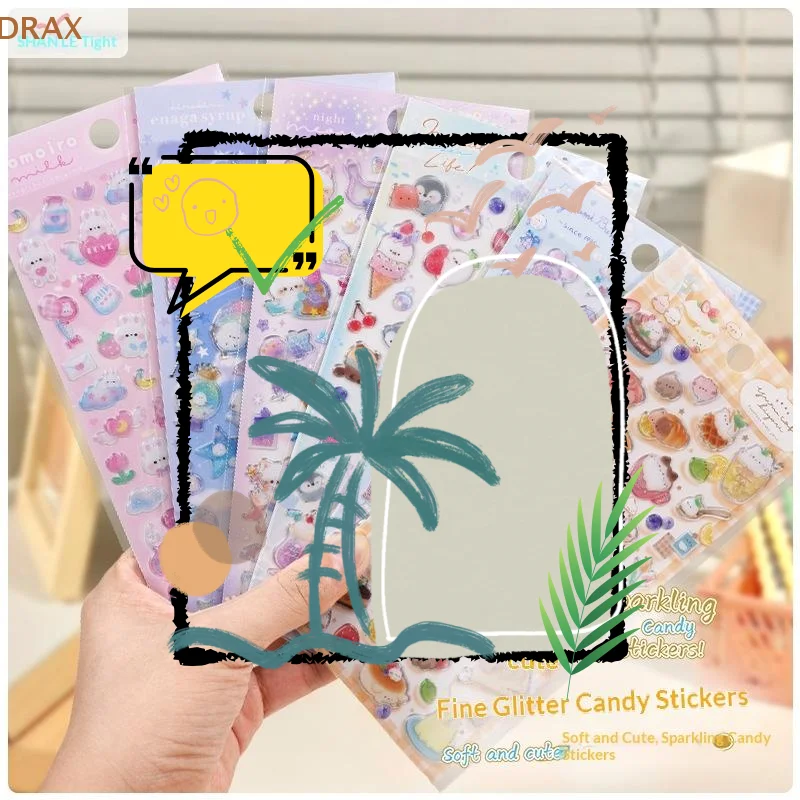 

1/2 листа Скрапбукинг DIY журналы милые канцелярские принадлежности наклейки для дневника ярких цветов животные флэш-декор наклейки подарок