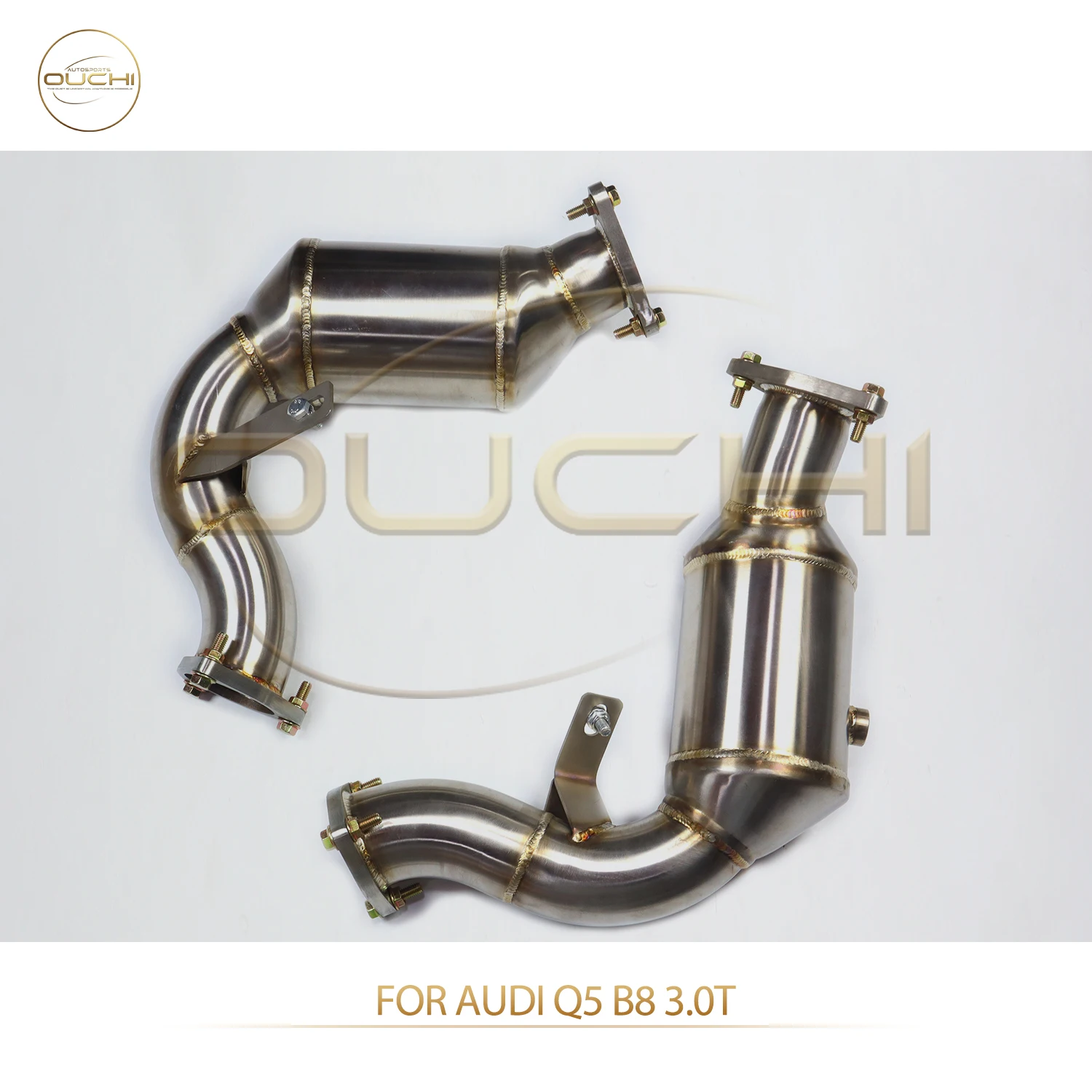 

OUCHI Factory Direct Sales With Catalysis SS304 Downpipe for Audi Q5 B8 3.0T Without Thermal Insulation Exhaust Parts