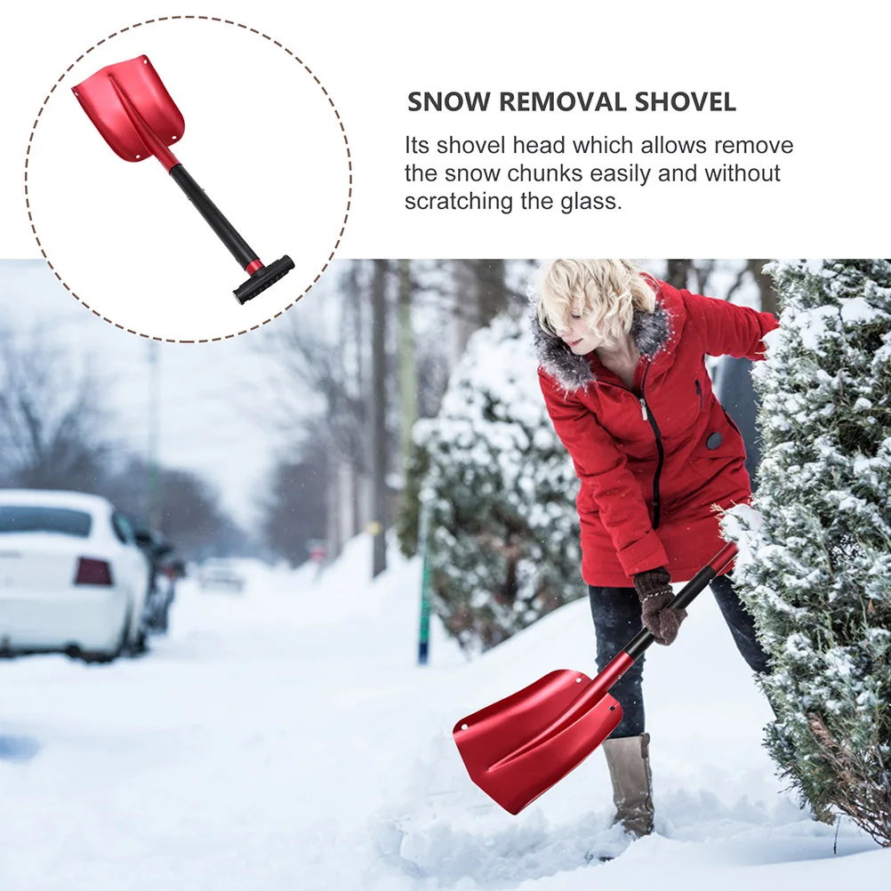 

Aluminum Car Off-Road Shovel Wide Retractable Detachable Folding Ice Scraper Snow Shovel Outdoor Emergency Snow Removal Tool