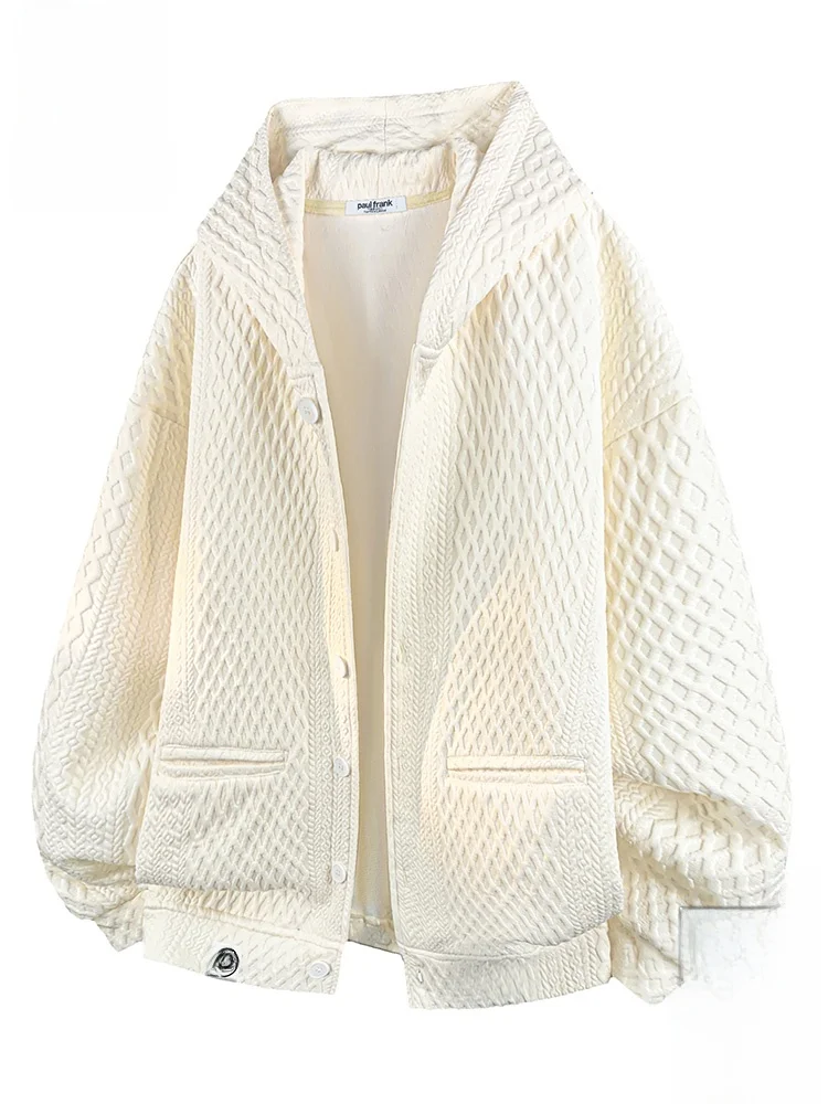 

Кардиган Paul Frank M с капюшоном, свободный крой, повседневный стиль, дизайн с изображением обезьяны, осенняя верхняя одежда, смесовая ткань из полиэстера