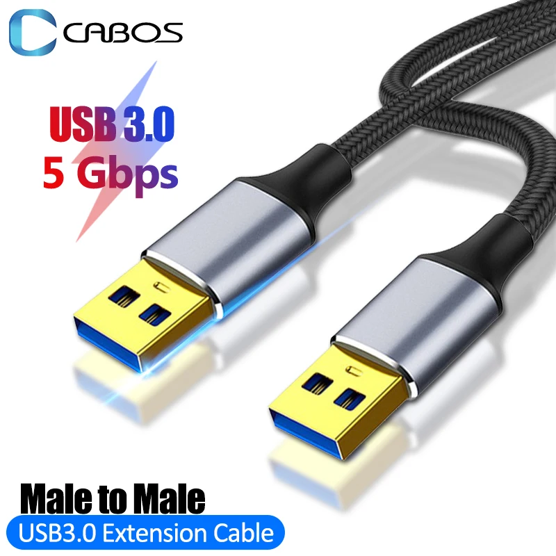 Cable USB 3,0 Cable de extensión USB macho a macho 5Gbps Cable extensor de datos USB 3,0 para PC TV PS4 portátil Cable de extensión USB a USB