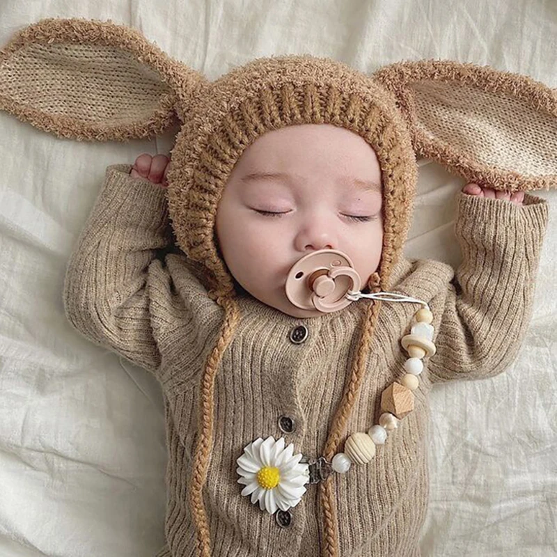 겨울 아기 귀 보호 모자, 만화 토끼 유아 후드 비니, 토끼 어린이 귀마개 모자, 두꺼운 봉제 어린이 따뜻한 헤드기어