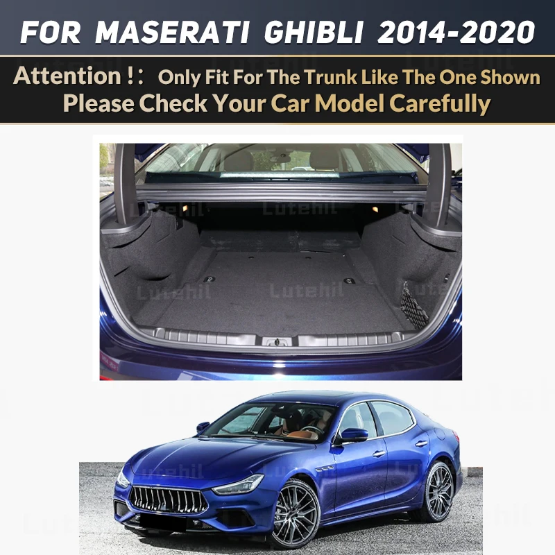 For Maserati Ghibli 2014-2020 19 18 17 16 15 Auto Full Coverage Trunk Mat Car Boot Cover Pad Cargo Liner Interior Accessories