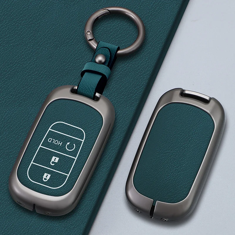 

Zinc Alloy Car Key Case Cover Shell Fob ForHonda CRV CR-V Fit Civic Accord HR-V HRV City Odyssey XR-V Accessories 2023 2024 2025