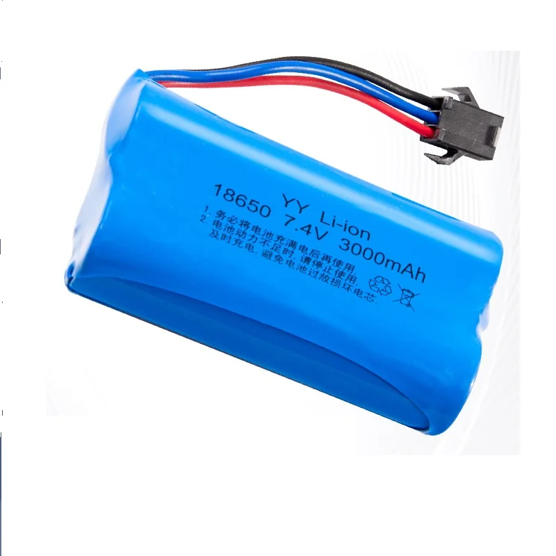 7.4V 3000mAh Lipo Battery for Watch Gesture Sensing Twisted RC Stunt Car 1pcs 7.4v 2s 18650 Battery SM-3P Plug