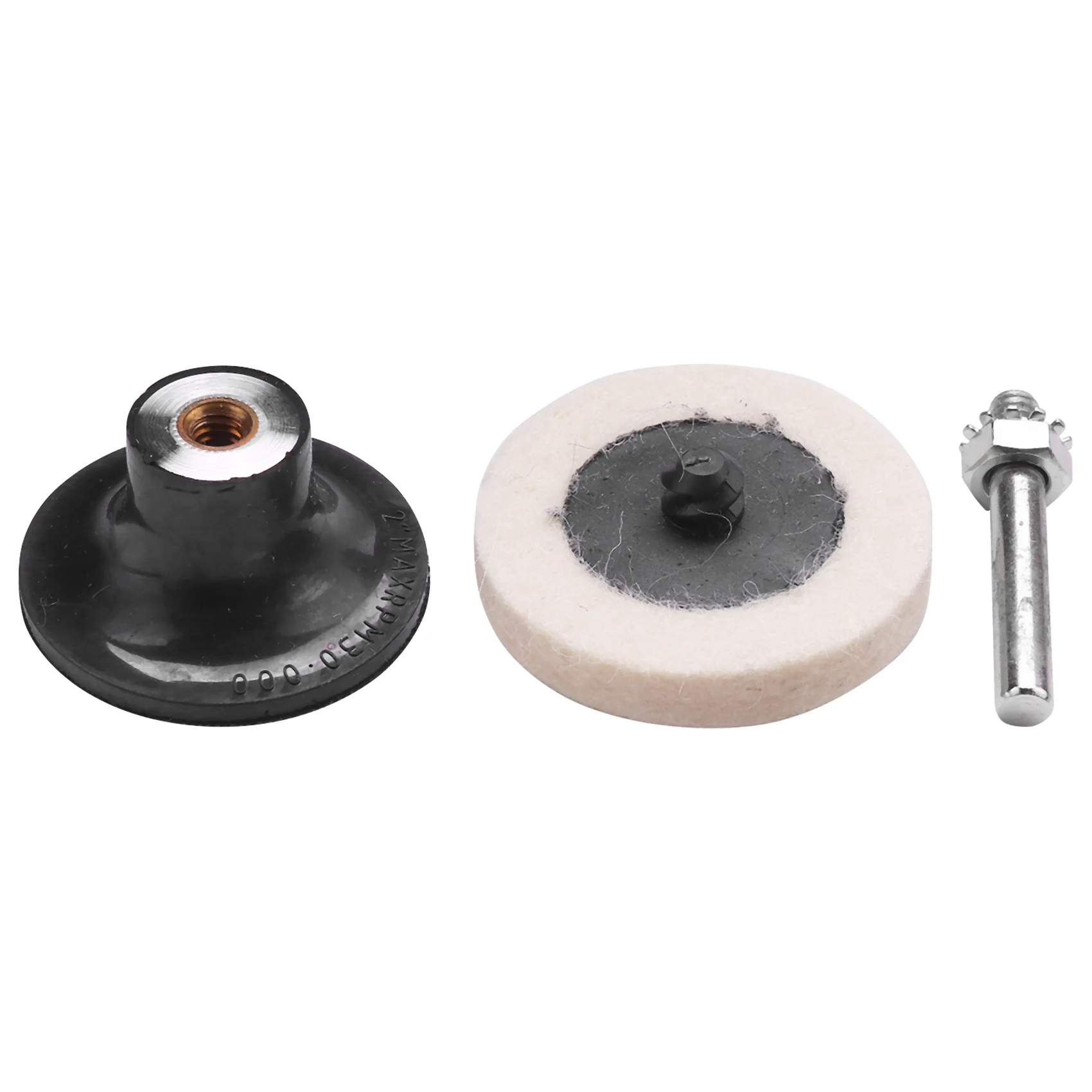 THIVN-40Pcs 2 Polegada tecido de lã artificial comprimido disco qc polimento almofadas rodas com 2 pçs 2 Polegada disco almofada titular