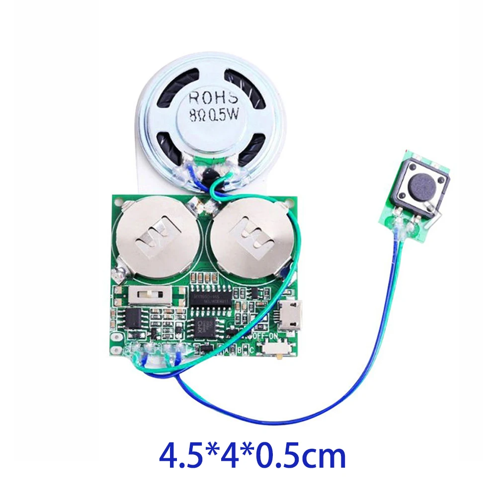 Recordable Sound Module Button Control Sound Chip 8M MP3 WAV Music Voice Player Programmable Board with Speaker for DIY