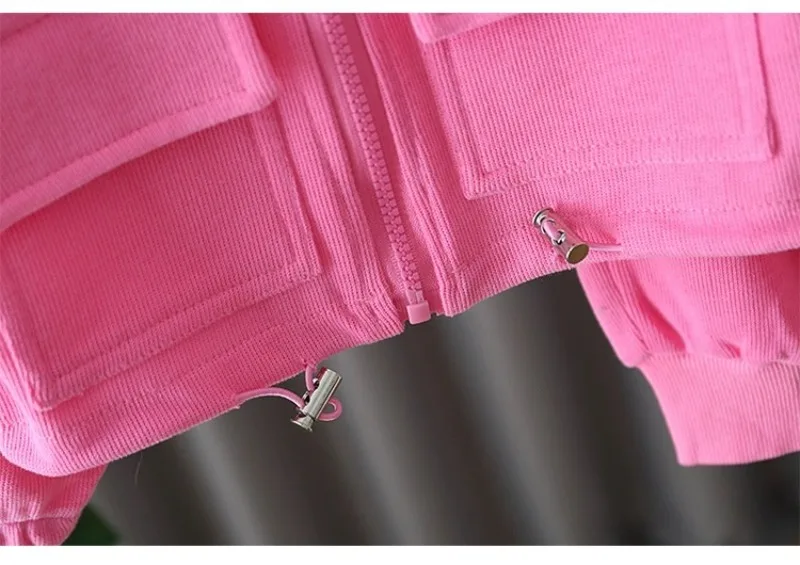 Baby-Mädchen 2-teilige Trainingsanzüge RAISE Herbst Einfarbige Kinder-Mädchen Reißverschluss-Jackenanzüge Lässige Kleinkind-Mädchen Hosen Kleidung Outfits – Detail 21