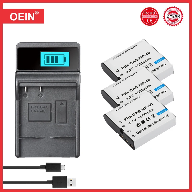 4Pcs NP-40 NP40 CNP-40 Battery + Charger for Casio Exilim EX-Z600 EX-Z750 Z1000 Z1050 Z1080 FC100 FC150 P505 P600 P700 Camera