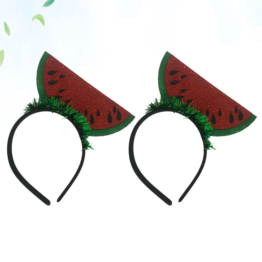 2 Pcs Inflatable Palm Tree Cooler Hair Jewelry Watermelon Design Headbands Accessories Party Supplies