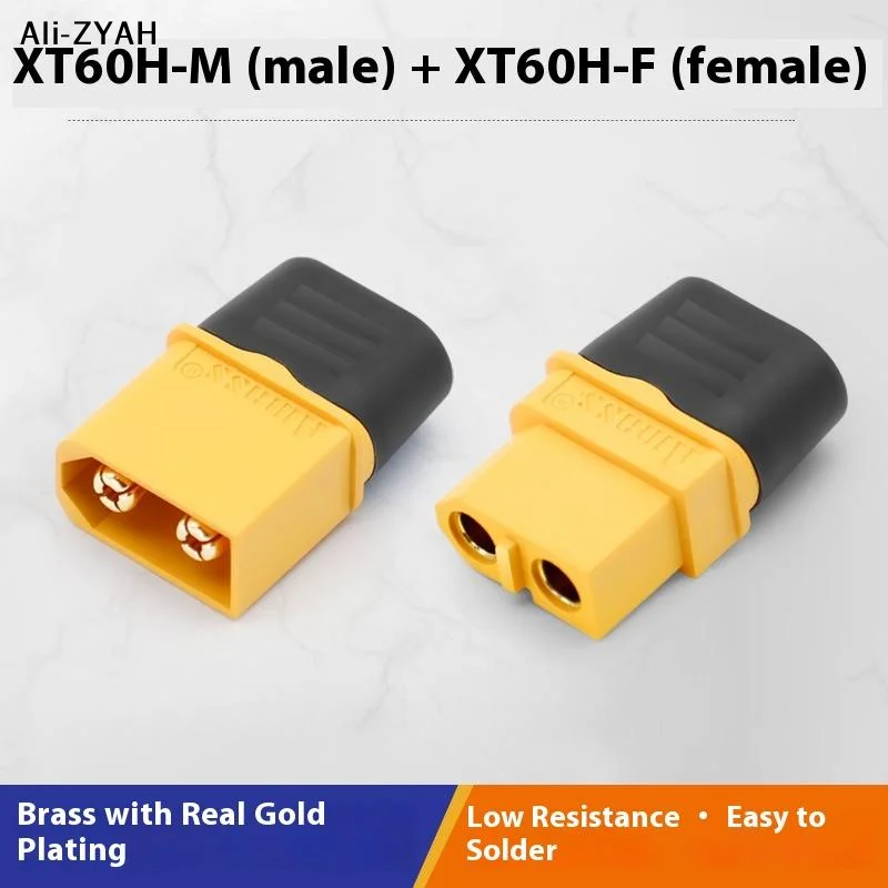 

1 пара разъемов XT60H (штекер/гнездо) с защитным кожухом, улучшенные разъемы XT60 для литиевых аккумуляторов, радиоуправляемых самолетов и автомобилей