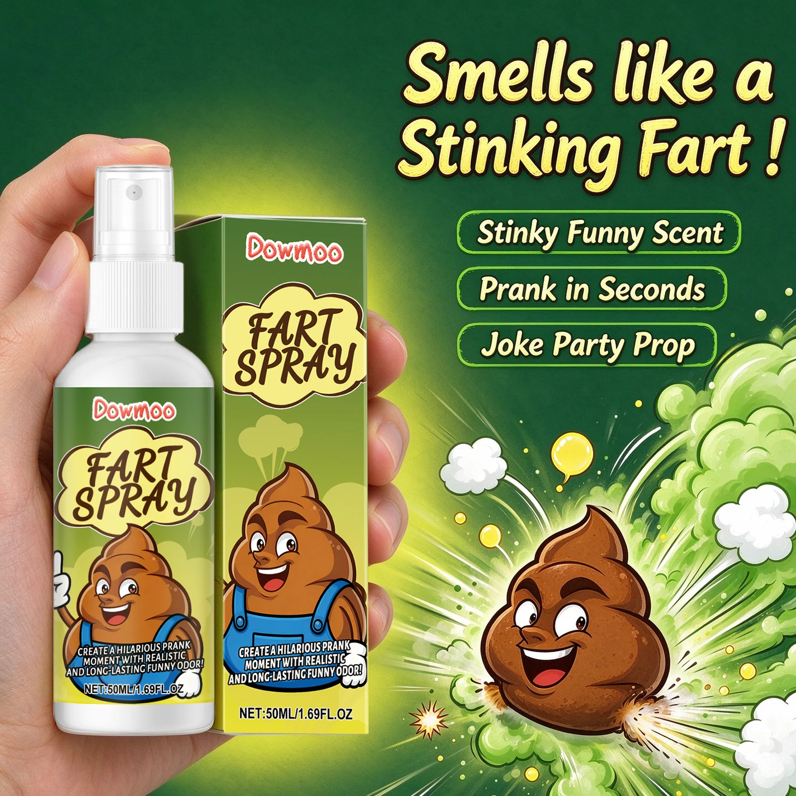 Liquid Fart Spray Poop Scent Non-toxic Ass-Smelly Stinky Gas Prank Toy Party Supplies for April Fools Day Halloween Funny Toys