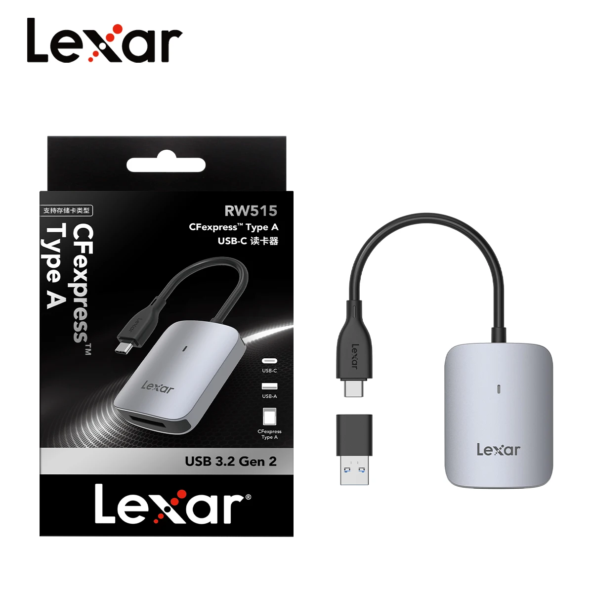 Lexar Card Reader Type-A High Speed CFexpress Memory Card SD USB 3.2 Gen2 Original RW515 Type-C 8K Video Flash CFE-A Reader