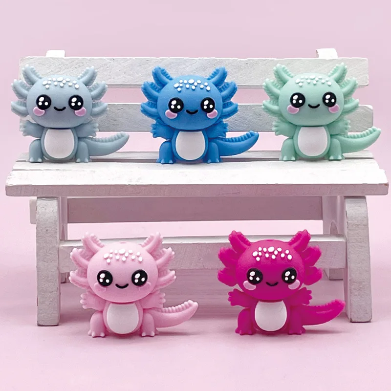 5 Stück Silikon-3D-Salamander-Fokalperlen für die Schmuckherstellung, DIY, kreative, besondere Perlenstifte, Dekore, Schlüsselanhänger – Detail 4