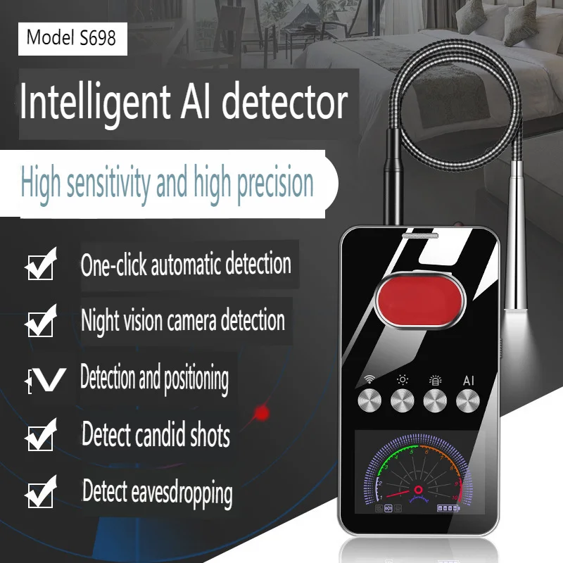 

S698 интеллектуальный инфракрасный автоматический сканирующий беспроводной детектор GPS-сигнала для отеля с функцией ночного видения и камерой обнаружения