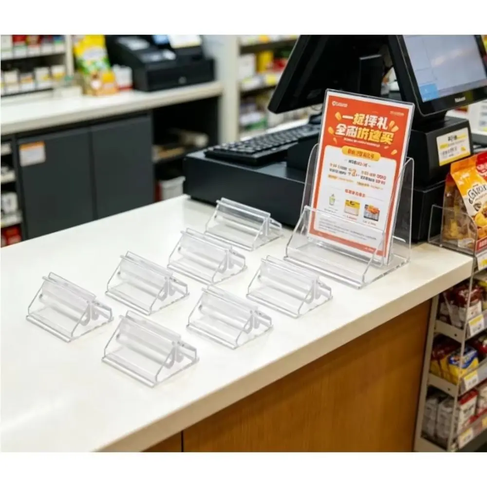 24pcs Acrylic Card Holder Transparent Durable Board Markers Holder Multi-functional Card Display Stands Party Favor Supplies