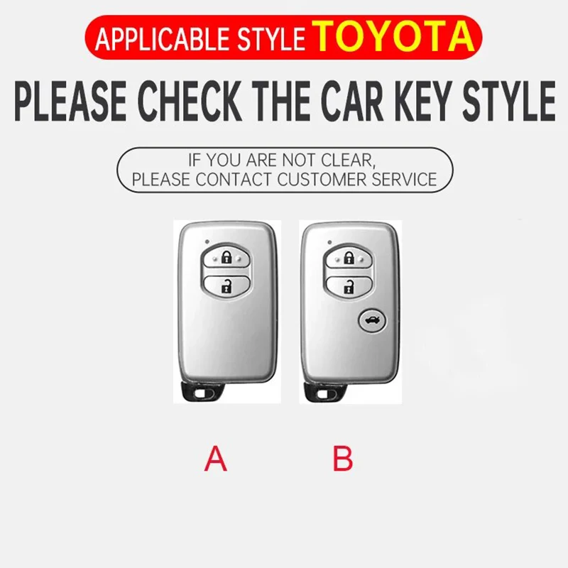 Zinklegierung Leder Autoschlüssel-Abdeckung, Für Toyota Camry Prius Land Cruiser Prado150 Crown Lexus LC 200, Geschützter Schlüsselanhänger, Zubehör – Detail 1