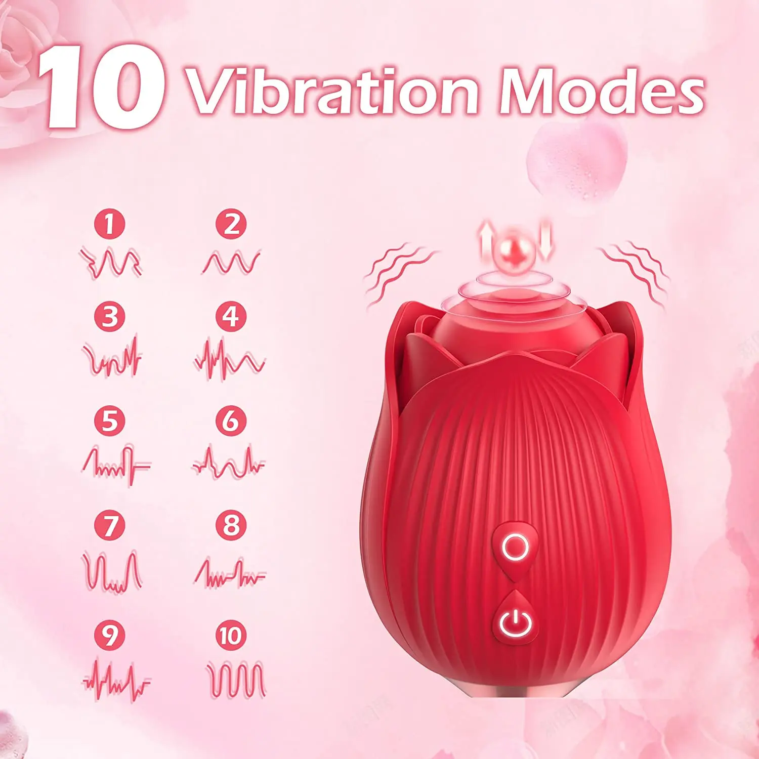 Powerful Rose Toy Vibrators for women Women Clitoris Stimulator with Tongue Licking Oral Nipple Sex Toys Goods for Female Adults