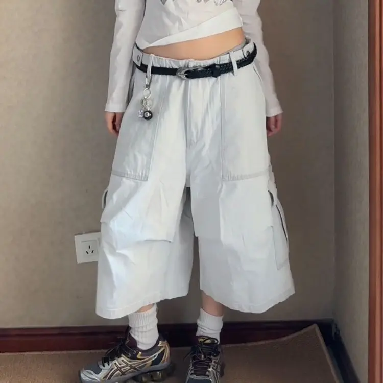 الأمريكية Sle متعددة كيت ملابس العمل سبعة أقدام الدنيم Orts النساء منتصف طول تصميم جديد سراويل فضفاضة غير رسمية الصيف العصرية