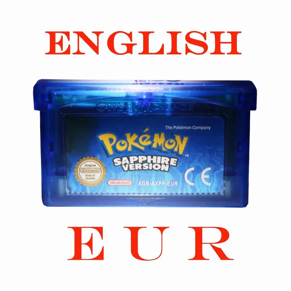 Dual decoding Pok é mon game cards, multiple versions of GBA game cards in the United States/United Kingdom/France/Germany/Spain