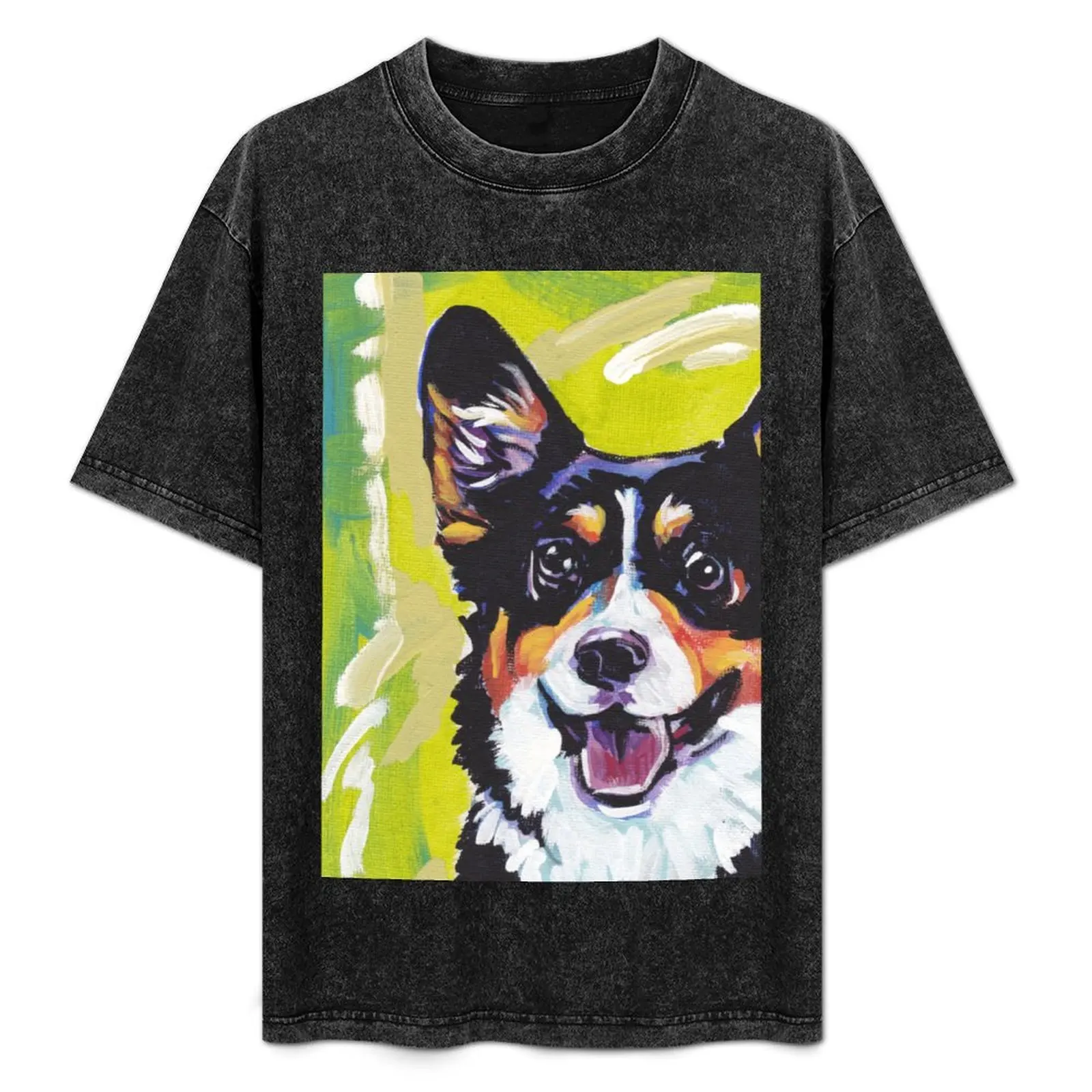 Pembroke Welsh Corgi Dog Bright colorful pop dog art T-Shirt custom shirt Short sleeve tee aesthetic clothes men t shirt