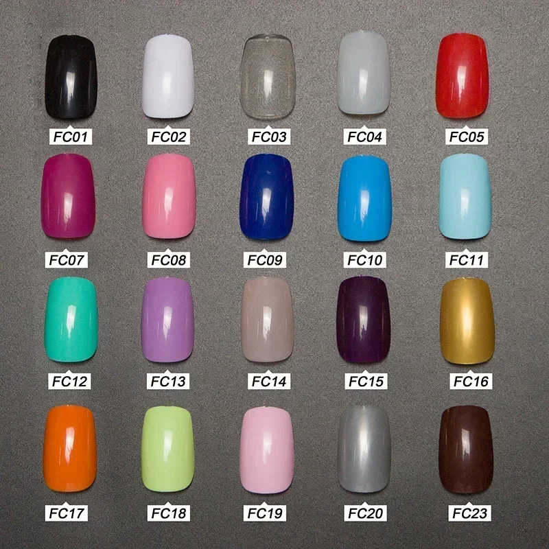 Buy in Bulk Pay One Shipping Fee Only 10 Sets, 120 Pieces of Short Square Color False Nail Tips Short Fake Solid Color Nail Tips