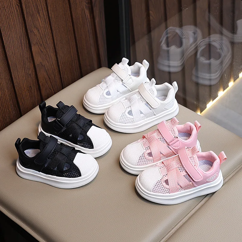 

Summer Quick-Dry Mesh Sports Sandals for Boys Girls Breathable Kids Beach Sandals Lightweight Closed-toe Non Slip Walking Shoes