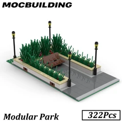 Modular City Park Diorama Display Model MOC Building Blocks Brick Toys Construction Gift Christmas Present